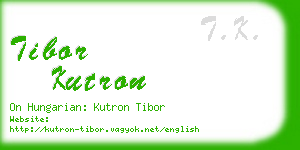 tibor kutron business card